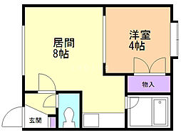ノースアルカディア 1DKの間取図画像