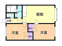 プリンス・ハイツ 2LDKの間取図画像