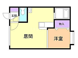 プロム・アンリー 1DKの間取図画像