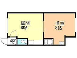 コートマリオン 1DKの間取図画像