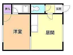 グリーンリーフ 1DKの間取図画像
