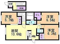 ジェラン明徳町A棟(西側) 2階