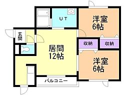 セブンサカエマチ 2LDKの間取図画像