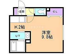 ＪＵＬＩＯ 1階1Kの間取り