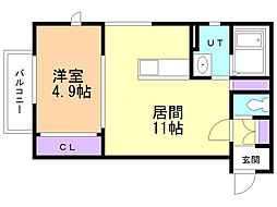 ファイブスター見山 1LDKの間取図画像