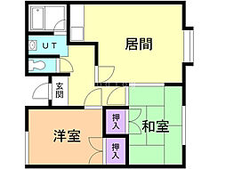 セフティー2 2LDKの間取図画像