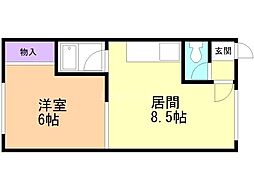 エンゼルハイツ 1DKの間取図画像