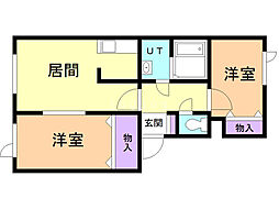 シャーメゾンハピネス 2LDKの間取図画像