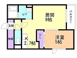 Lien Fort Wakakusa(リアンフォールワカクサ) 1LDKの間取図画像