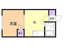 ウィンクルム3 1DKの間取図画像