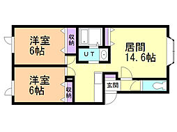 ル・シエル3 2LDKの間取図画像