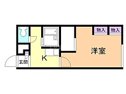 レオパレス有明コースト 1Kの間取図画像