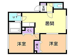 セジュール1 2LDKの間取図画像