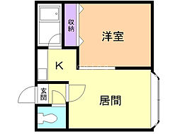 パイン・スロープ 1DKの間取図画像