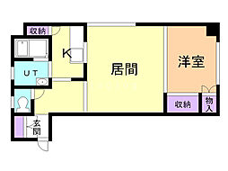 ロイヤルハイム緑町A 1LDKの間取図画像