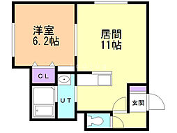 サンセット 1LDKの間取図画像