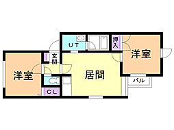 ノアール・トア 2LDKの間取図画像