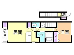 グレイス2 1LDKの間取図画像