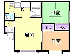コーポRNo.2 2LDKの間取図画像