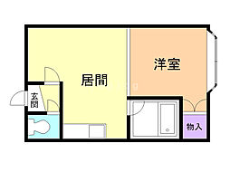 ハイツビューライフ1 1DKの間取図画像