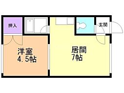 エース豊川 1DKの間取図画像
