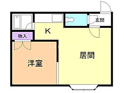 アドリアーナ 1DKの間取図画像