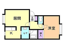 トーラス 1LDKの間取図画像