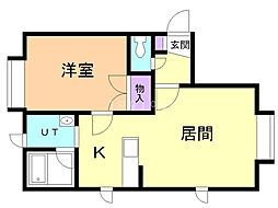 グレイス4 1LDKの間取図画像