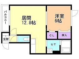 レインボーハウスモカ5 1LDKの間取図画像