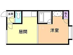 セフティー2 1DKの間取図画像