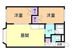 ロジェ・白樺 2LDKの間取図画像