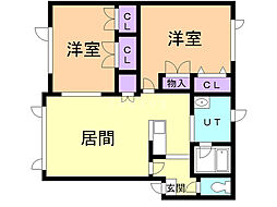メイフラワー 2LDKの間取図画像