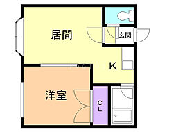 アクセス音羽 1DKの間取図画像