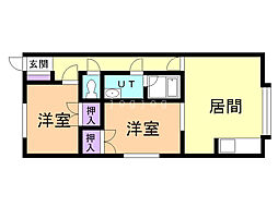 レインボウハウス柏木No.7 2LDKの間取図画像