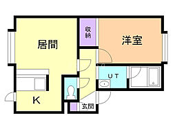 ヴィラMSK-2 1LDKの間取図画像