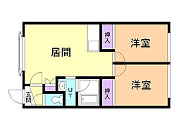 コーポF・C 2LDKの間取図画像