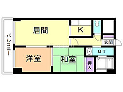 グランドール緑町 2LDKの間取図画像