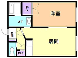 APゴールデン 1LDKの間取図画像