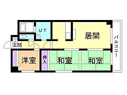 Jステージ若草 3LDKの間取図画像