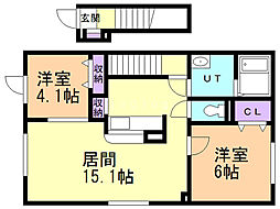 レガーロ 2LDKの間取図画像