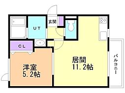 Lien Fort Takuyu 1LDKの間取図画像