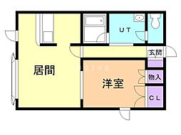プレシャスm's 1LDKの間取図画像