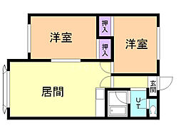 メゾンカルダス 2LDKの間取図画像