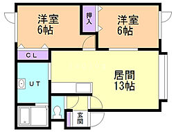 サクラ 2LDKの間取図画像