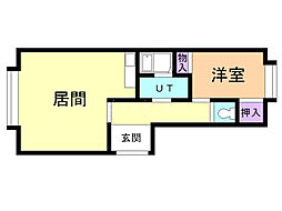 クリスタルハーモニー28 1LDKの間取図画像