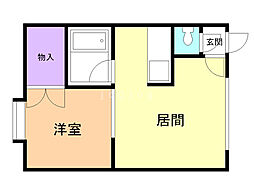 プランドール 1DKの間取図画像