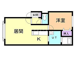 クリークビレッジ2 1LDKの間取図画像