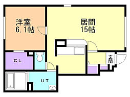 コミュニティー沼ノ端1 1LDKの間取図画像