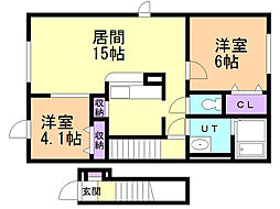 チアト2 2LDKの間取図画像