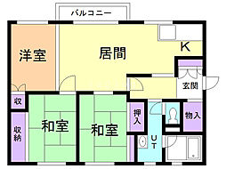 アンビシャス高砂 3LDKの間取図画像
